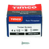 TIMCO Twin-Threaded Countersunk Silver Woodscrews - 4 x 1/2 Thumbnail