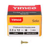 TIMCO Solo Countersunk Gold Woodscrews - 3.0 x 12 Thumbnail