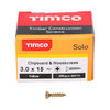 TIMCO Solo Countersunk Gold Woodscrews - 3.0 x 15 Thumbnail