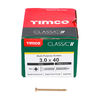 TIMCO Classic Multi-Purpose Countersunk Gold Woodscrews - 3.0 x 40 Thumbnail