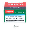 TIMCO Classic Multi-Purpose Countersunk A2 Stainless Steel Woodscrews - 3.5 x 12 Thumbnail