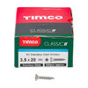 TIMCO Classic Multi-Purpose Countersunk A2 Stainless Steel Woodscrews - 3.5 x 20 Thumbnail