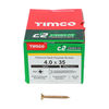 TIMCO C2 Strong-Fix Multi-Purpose Premium Countersunk Gold Woodscrews - 4.0 x 35 Thumbnail