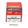 TIMCO C2 Clamp-Fix Multi-Purpose Premium Countersunk Gold Woodscrews - 4.0 x 40 Thumbnail