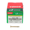 TIMCO C2 Strong-Fix Multi-Purpose Premium Countersunk Gold Woodscrews - 4.0 x 40 Thumbnail