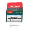 TIMCO Classic Multi-Purpose Countersunk A2 Stainless Steel Woodscrews - 4.0 x 40 Thumbnail