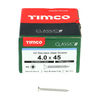 TIMCO Classic Multi-Purpose Countersunk A2 Stainless Steel Woodscrews - 4.0 x 45 Thumbnail