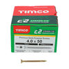 TIMCO C2 Strong-Fix Multi-Purpose Premium Countersunk Gold Woodscrews - 4.0 x 50 Thumbnail