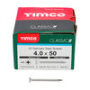 TIMCO Classic Multi-Purpose Countersunk A2 Stainless Steel Woodscrews - 4.0 x 50 Thumbnail