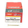 TIMCO C2 Clamp-Fix Multi-Purpose Premium Countersunk Gold Woodscrews - 4.0 x 60 Thumbnail