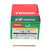 TIMCO C2 Strong-Fix Multi-Purpose Premium Countersunk Gold Woodscrews - 4.0 x 70 Thumbnail