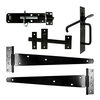 TIMCO Side Gate Kit Medium Tee Hinges Suffolk Latch & Brenton Padbolt Black - 18" Thumbnail