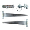 TIMCO Side Gate Kit Medium Tee Hinges Ring Latch & Brenton Padbolt Silver - 18" Thumbnail