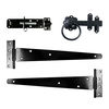 TIMCO Side Gate Kit Medium Tee Hinges Ring Latch & Brenton Padbolt Black - 18" Thumbnail