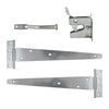 TIMCO Pedestrian Gate Kit Medium Tee Hinges & Automatic Latch Hot Dipped Galvanised - 14" Thumbnail