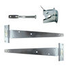 TIMCO Pedestrian Gate Kit Medium Tee Hinges & Automatic Latch Silver - 14" Thumbnail