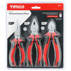 TIMCO General Purpose Pliers Set, Combination Pliers, Long Nose Pliers, Side Cutting Pliers with Soft Grip Handles - Set of 3 Thumbnail