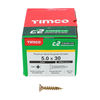 TIMCO C2 Strong-Fix Multi-Purpose Premium Countersunk Gold Woodscrews - 5.0 x 30 Thumbnail