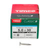 TIMCO Classic Multi-Purpose Countersunk A2 Stainless Steel Woodscrews - 5.0 x 30 Thumbnail