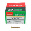 TIMCO C2 Strong-Fix Multi-Purpose Premium Countersunk Gold Woodscrews - 5.0 x 40 Thumbnail