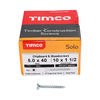 TIMCO Solo Countersunk Silver Woodscrews - 5.0 x 40 Thumbnail