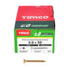 TIMCO C2 Strong-Fix Multi-Purpose Premium Countersunk Gold Woodscrews - 5.0 x 50 Thumbnail