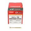 TIMCO C2 Strong-Fix Multi-Purpose Premium Countersunk Gold Woodscrews - 5.0 x 70 Thumbnail