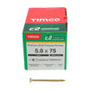 TIMCO C2 Strong-Fix Multi-Purpose Premium Countersunk Gold Woodscrews - 5.0 x 75 Thumbnail