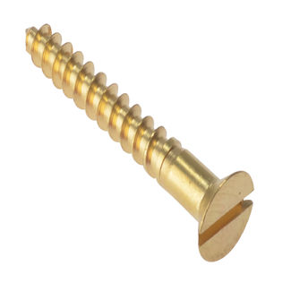 Wood Screw - Countersunk Head - Solid Brass - Box - 10 x 1" - 10 x 1"