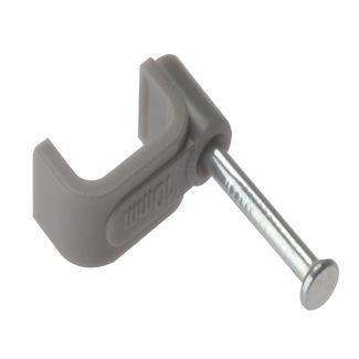 Cable Clips - Flat - Grey - Box - 10.00mm