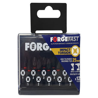 ForgeFast Impact Bit Set - Pozi 25mm - 12 piece - Assorted