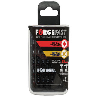 ForgeFast Impact Bit Set - Torx/Pozi 25mm - 31 piece - Assorted