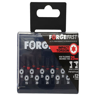 ForgeFast Impact Bit Set - Torx 25mm - 12 piece - Assorted