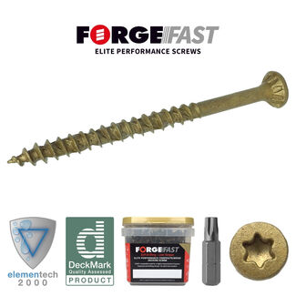 ForgeFast Elite Low-Torque Decking Screws - Tan - Tub - 4.5 x 50mm