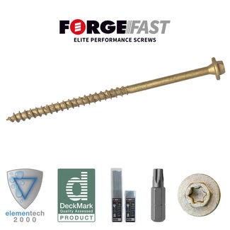 ForgeFast Elite Low-Torque Timber Fixing Screws - Tan - Tub - 7.0 x 100mm