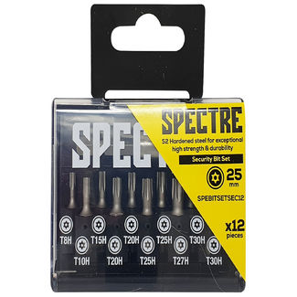 Spectre S2 Security Bit Set - 25mm - 12 piece - Assorted