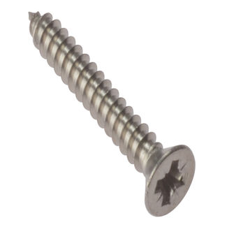 Self Tapping Screw - Countersunk Head - A2 Stainless Steel - Box - 10 x 1 1/2"