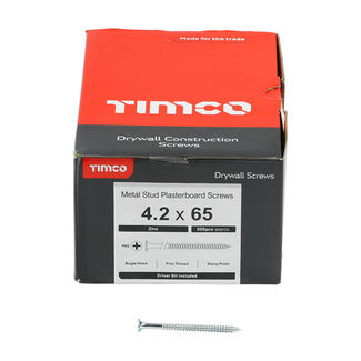 TIMCO Drywall Fine Thread Bugle Head Silver Screws - 4.2 x 65