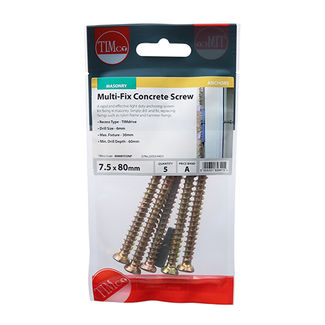 TIMCO Concrete Screws Flat Countersunk Gold - 7.5 x 70