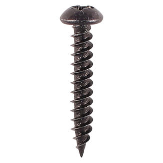 TIMCO Twin-Threaded Round Head Black Woodscrews - 8 x 1