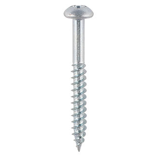 TIMCO Twin-Threaded Round Head Silver Woodscrews - 8 x 2