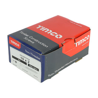 TIMCO Twin-Threaded Round Head Silver Woodscrews - 10 x 2