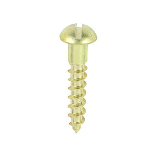 TIMCO Solid Brass Round Head Woodscrews - 6 x 3/4