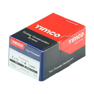 TIMCO Twin-Threaded Countersunk Silver Woodscrews - 7 x 3/4