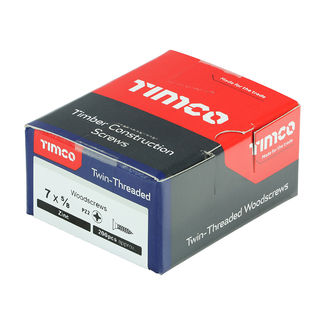 TIMCO Twin-Threaded Countersunk Silver Woodscrews - 7 x 5/8