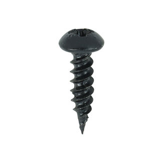 TIMCO Twin-Threaded Round Head Black Woodscrews - 8 x 5/8