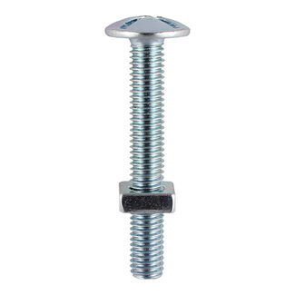 TIMCO Roofing Bolts & Square Nuts Silver - M6 x 20