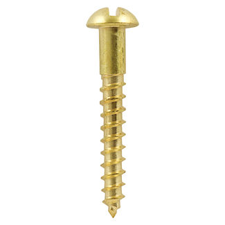 TIMCO Solid Brass Round Head Woodscrews - 8 x 1 1/2