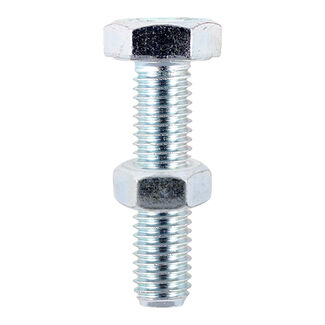 TIMCO Set Screws DIN933 Grade 8.8 & Hex Nut DIN934 Silver - M10 x 100