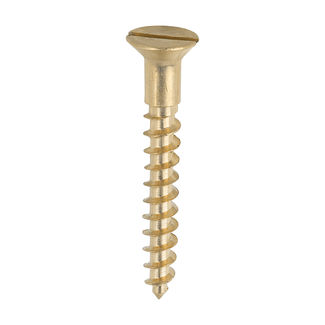 TIMCO Solid Brass Countersunk Woodscrews - 10 x 1 1/2